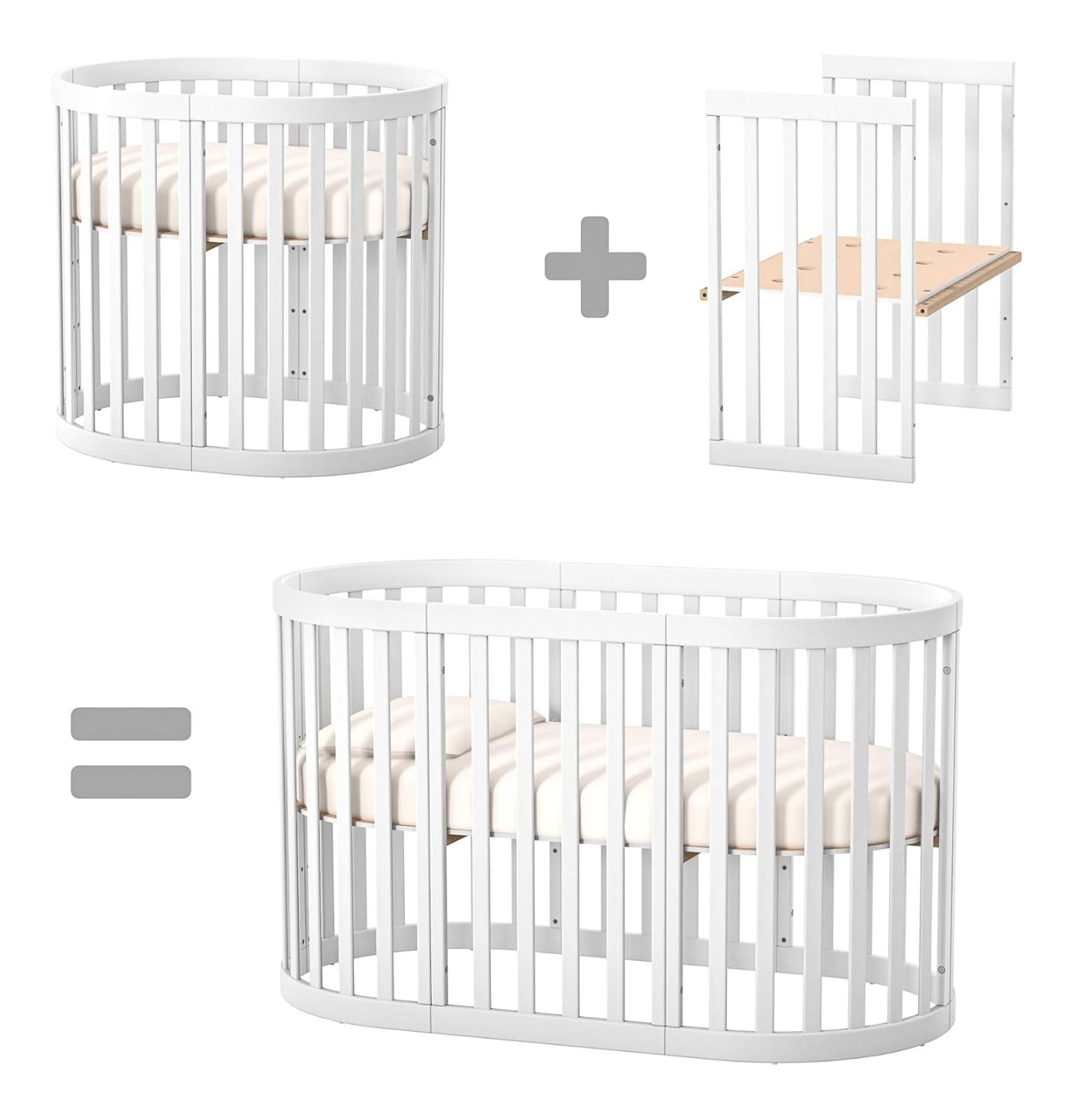 Lit bébé évolutif oval