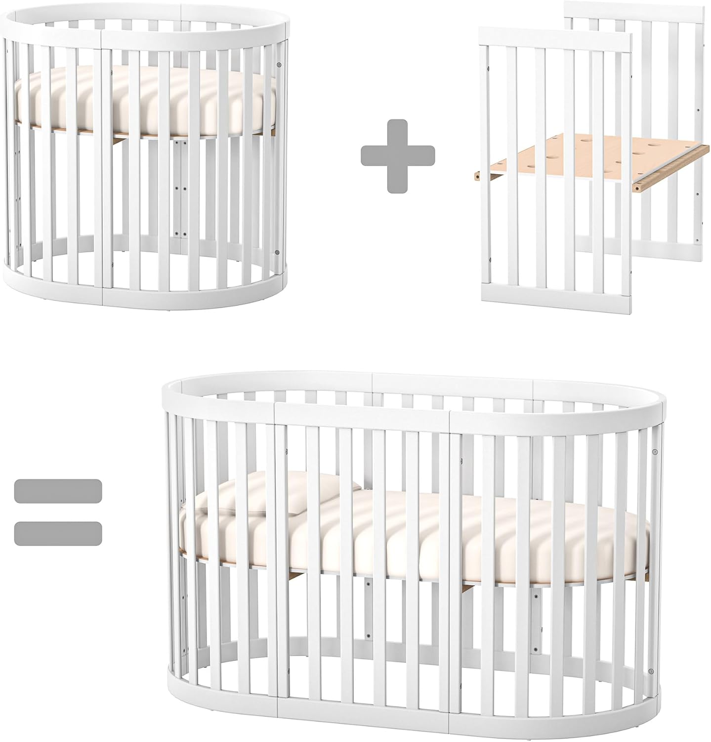 Lit bébé évolutif oval